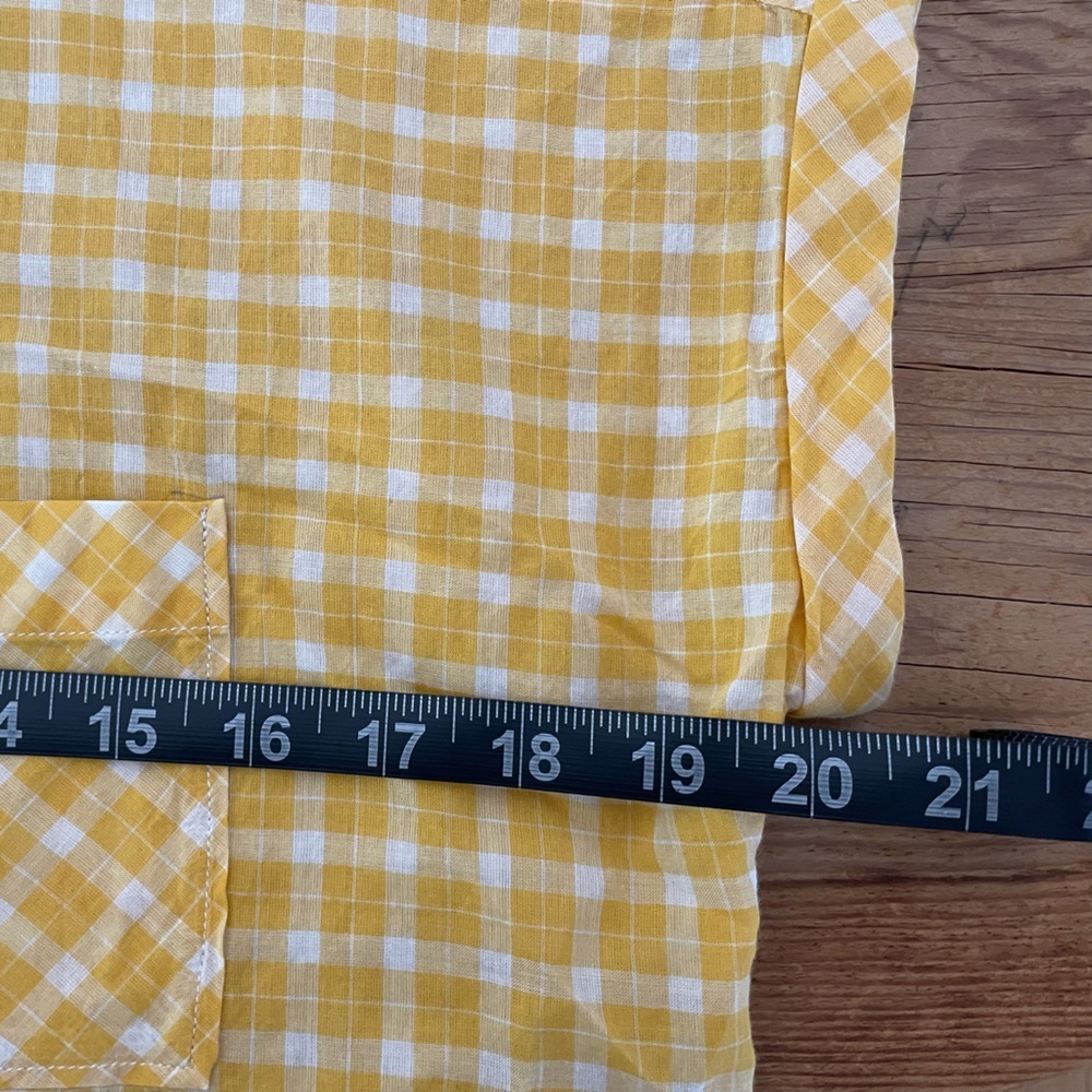 NWT Faherty Avery Short Sleeve Button Up Shirt 100% Cotton Yellow Plaid Womens S - Picture 10 of 10